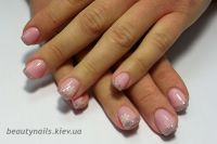 Коррекция гель серебристый френч