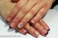 Покрытие гельлак фиолетовый френч